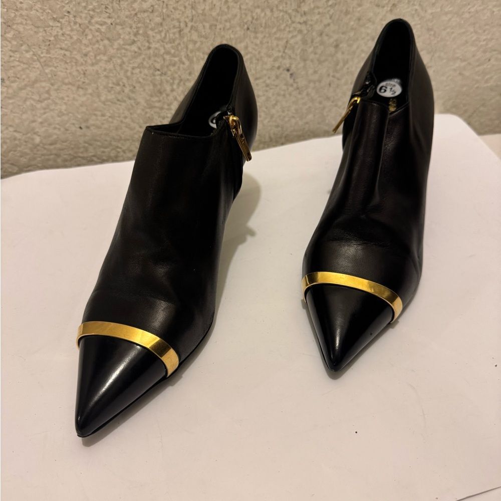 Yves Saint Laurent Black and Gold Heels - Picture 2 of 9